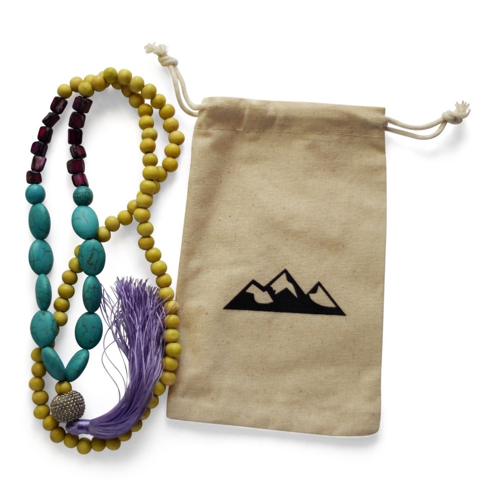 NEW Tassel necklace beaded  Purple boho festival